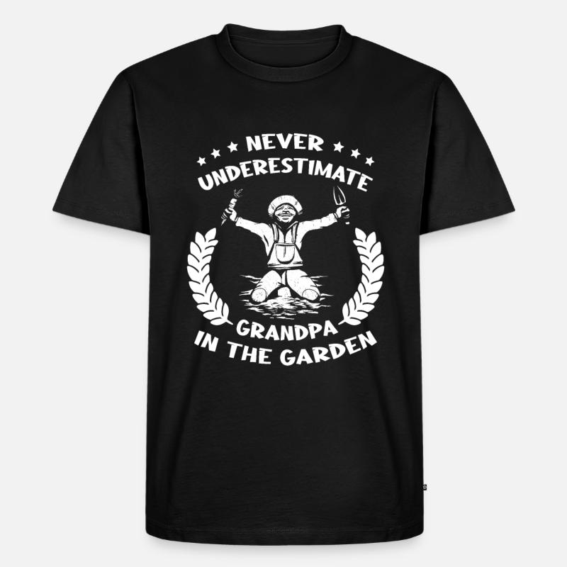 Hobbygärtner Garten Garten Opa - Männer Premium Bio T-Shirt - Schwarz