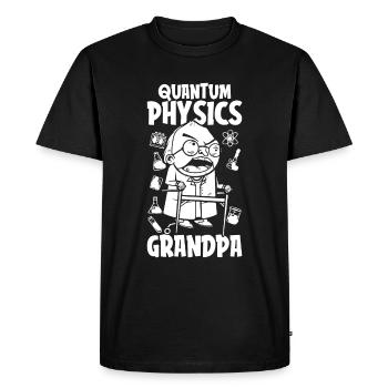 Physique Physicien Papi Physique quantique - T-shirt Premium bio Homme - noir - Devant - Nico (187cm)