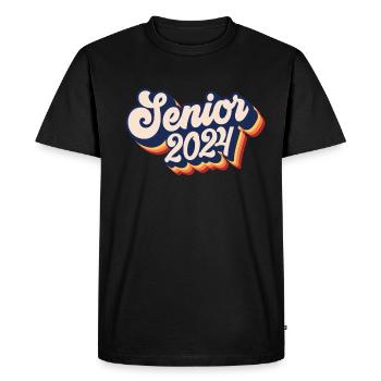 Classe de 2024 Senior 2024 Rétro Graduation 2024 - T-shirt Premium bio Homme - noir - Devant - Nico (187cm)