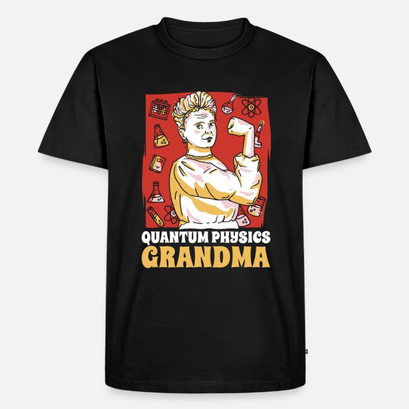 Physik Phyiker Oma Quantenphysik - Männer Premium Bio T-Shirt - Schwarz