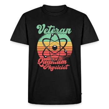 Physics Physicist Veteran Quantum Physics - Men's Premium Organic T-Shirt - black - Front - Nico (187cm)