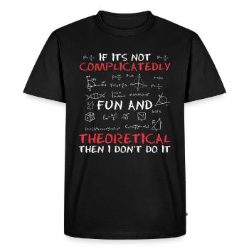 Physique Physiciens Humour Physique quantique - T-shirt Premium bio Homme - noir - Devant - Nico (187cm)