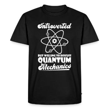 Physique Physiciens Physique quantique introvertie - T-shirt Premium bio Homme - noir - Devant - Nico (187cm)
