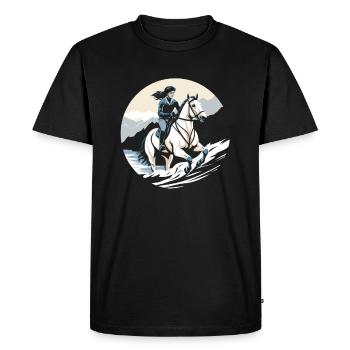 Horse Equestrian Endurance Riding - Men's Premium Organic T-Shirt - black - Front - Nico (187cm)