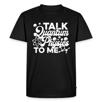 Physique Physiciens Physique quantique - T-shirt Premium bio Homme - noir - Devant - Nico (187cm)