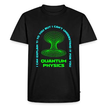 Physique Physiciens Physique quantique - T-shirt Premium bio Homme - noir - Devant - Nico (187cm)