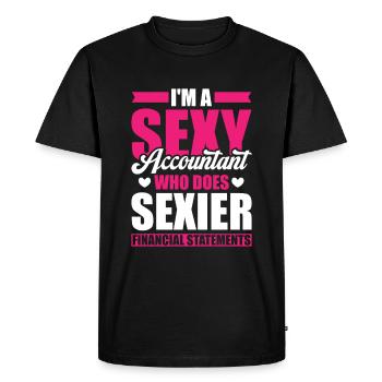 Expert-comptable, Conseiller fiscal, Lustig - T-shirt Premium bio Homme - noir - Devant - Nico (187cm)
