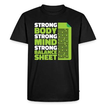 Expert-comptable, Conseiller fiscal, Lustig - T-shirt Premium bio Homme - noir - Devant - Nico (187cm)
