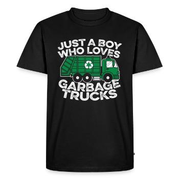 Camionneur Camionneur Camionneur Camionneur Camion à ordures - T-shirt Premium bio Homme - noir - Devant - Nico (187cm)