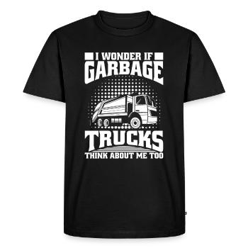 Camionneur Camionneur Camionneur Camionneur Camion à ordures - T-shirt Premium bio Homme - noir - Devant - Nico (187cm)