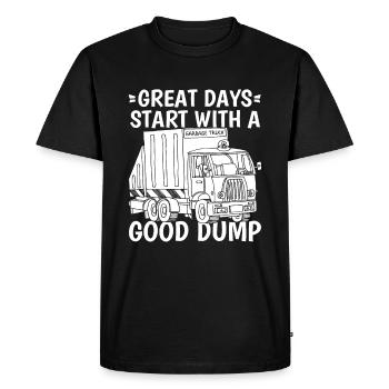 Camionneur Camionneur Camionneur Camionneur Camion à ordures - T-shirt Premium bio Homme - noir - Devant - Nico (187cm)