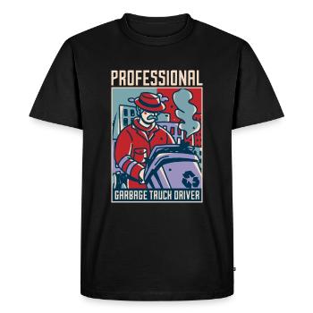Chauffeur de camion Camionneur Chauffeur de camion Professionnel - T-shirt Premium bio Homme - noir - Devant - Nico (187cm)