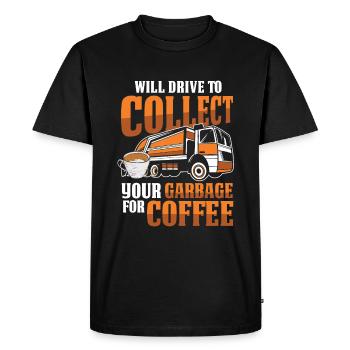 Camionneur Camionneur Camionneur Camion Chauffeur Café - T-shirt Premium bio Homme - noir - Devant - Nico (187cm)
