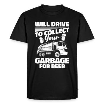 Camionneur Camionneur Camionneur Camionneur Camion à ordures - T-shirt Premium bio Homme - noir - Devant - Nico (187cm)