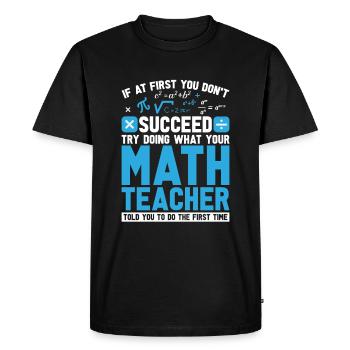 Math Teacher Math Teacher Equations - Men's Premium Organic T-Shirt - black - Front - Nico (187cm)