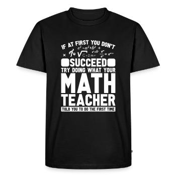 Professeur de mathématiques Professeur de mathématiques Sarcastique - T-shirt Premium bio Homme - noir - Devant - Nico (187cm)