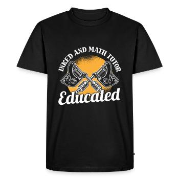 Professeur de mathématiques Professeur de mathématiques Tatouage - T-shirt Premium bio Homme - noir - Devant - Nico (187cm)