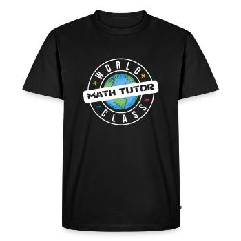 Professeur de mathématiques Professeur de mathématiques Tuteur de mathématiques - T-shirt Premium bio Homme - noir - Devant - Nico (187cm)
