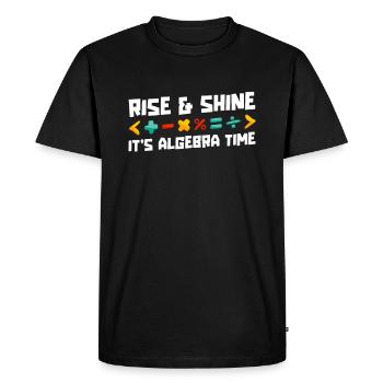 Professeur de mathématiques Professeur de mathématiques Algèbre - T-shirt Premium bio Homme - noir - Devant - Nico (187cm)
