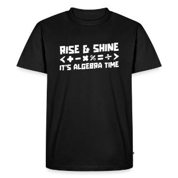 Professeur de mathématiques Professeur de mathématiques Algèbre - T-shirt Premium bio Homme - noir - Devant - Nico (187cm)