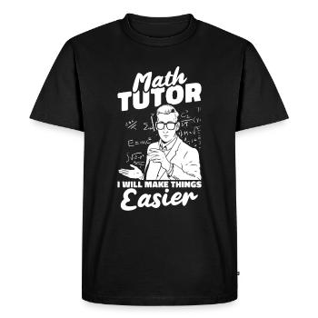 Professeur de mathématiques Professeur de mathématiques Tuteur de mathématiques - T-shirt Premium bio Homme - noir - Devant - Nico (187cm)