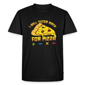 Professeur de mathématiques Professeur de mathématiques Pizza - T-shirt Premium bio Homme - noir - Devant - Nico (187cm)