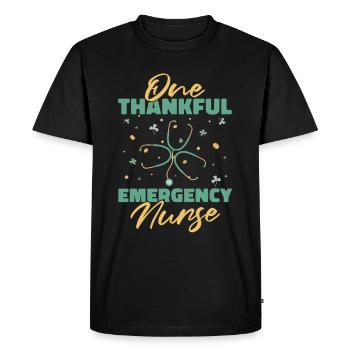 Stéthoscope infirmier - T-shirt Premium bio Homme - noir - Devant - Nico (187cm)