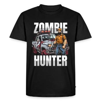 Zombie Halloween Hunter - T-shirt Premium bio Homme - noir - Devant - Nico (187cm)