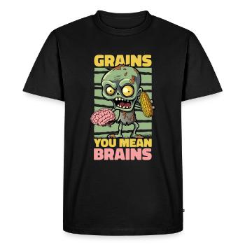 Zombie Halloween Brains - T-shirt Premium bio Homme - noir - Devant - Nico (187cm)