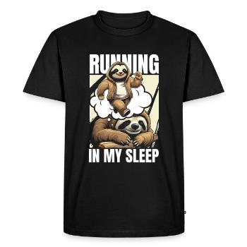Sloth Funny Sloth Running - Men's Premium Organic T-Shirt - black - Front - Nico (187cm)