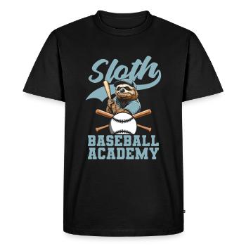 Sloth Cool Sloth Baseball - Men's Premium Organic T-Shirt - black - Front - Nico (187cm)