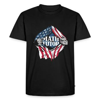 Professeur de mathématiques Professeur de mathématiques Tuteur de mathématiques US Flag - T-shirt Premium bio Homme - noir - Devant - Nico (187cm)