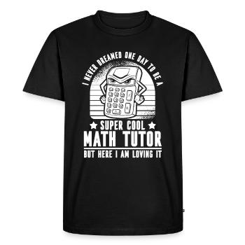 Professeur de mathématiques Professeur de mathématiques Tuteur de mathématiques - T-shirt Premium bio Homme - noir - Devant - Nico (187cm)