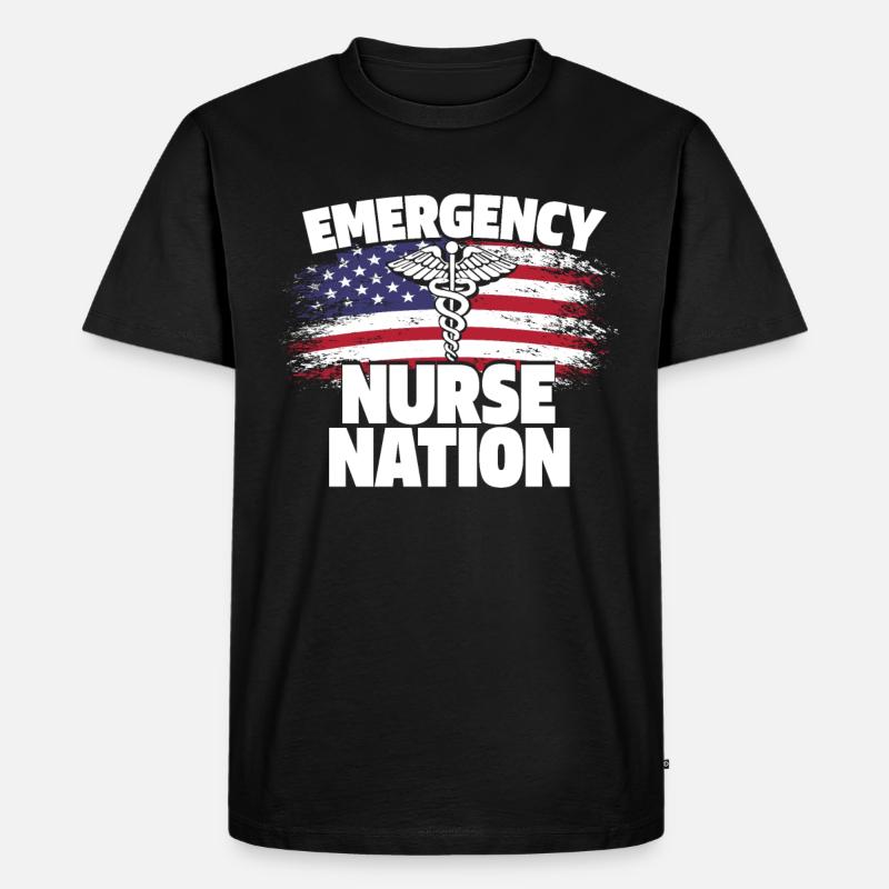 Krankenschwester US Flagge - Männer Premium Bio T-Shirt - Schwarz