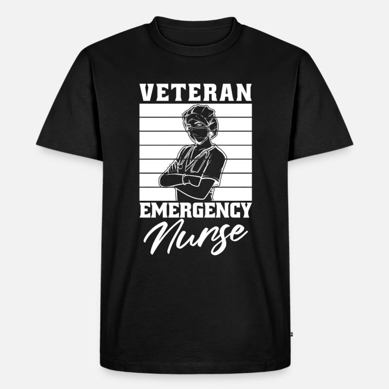 Krankenschwester Notfallkrankenschwester - Männer Premium Bio T-Shirt - Schwarz