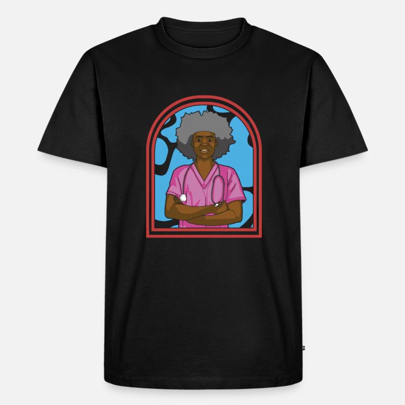 Krankenschwester Afro Notfall Krankenschwester - Männer Premium Bio T-Shirt - Schwarz