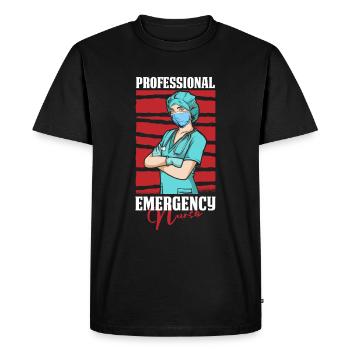 Nurse Professional - Men's Premium Organic T-Shirt - black - Front - Nico (187cm)