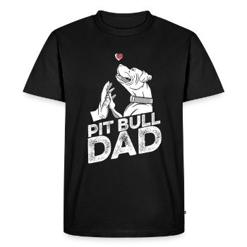 Pitbull Papa Pitbull Ban Papa - T-shirt Premium bio Homme - noir - Devant - Nico (187cm)