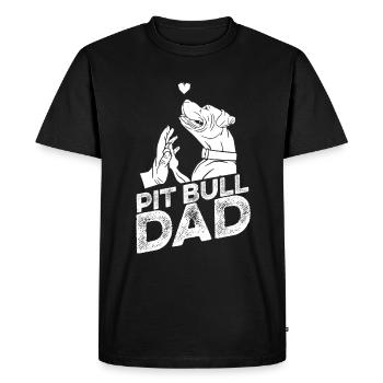 Pitbull Coeur Pitbull Ban Papa - T-shirt Premium bio Homme - noir - Devant - Nico (187cm)
