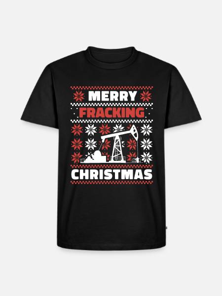 Ölfeld Bohrinsel Weihnachten Fracking - Männer Premium Bio T-Shirt - Schwarz