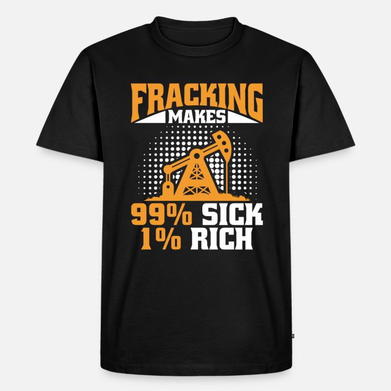 Ölfeld Bohrinsel Fracking - Männer Premium Bio T-Shirt - Schwarz