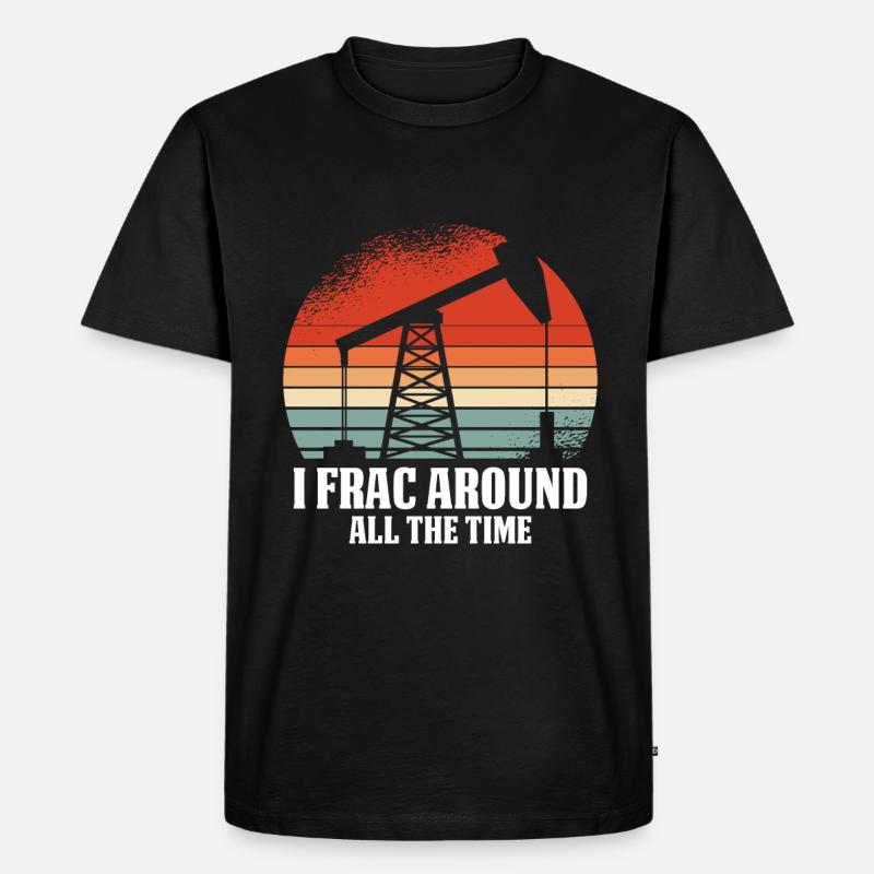 Ölfeld Bohrinsel Fracking - Männer Premium Bio T-Shirt - Schwarz