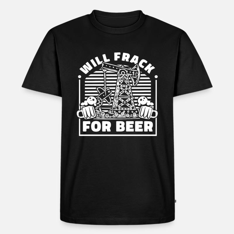 Ölfeld Bohrinsel Bier Fracking - Männer Premium Bio T-Shirt - Schwarz