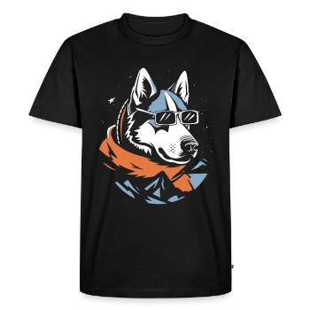 Wolf Sunglasses Scarf - Men's Premium Organic T-Shirt - black - Front - Nico (187cm)