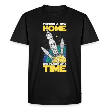 Colonisation de l’espace - T-shirt Premium bio Homme - noir - Devant - Nico (187cm)
