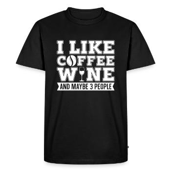 Coffee Cafe Coffee Wine - Men's Premium Organic T-Shirt - black - Front - Nico (187cm)