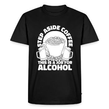 Coffee Cafe Coffee Wine - Men's Premium Organic T-Shirt - black - Front - Nico (187cm)