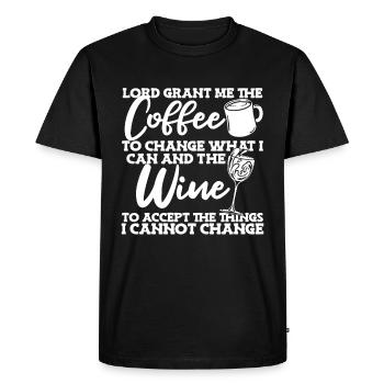 Coffee Cafe Coffee Wine - Men's Premium Organic T-Shirt - black - Front - Nico (187cm)