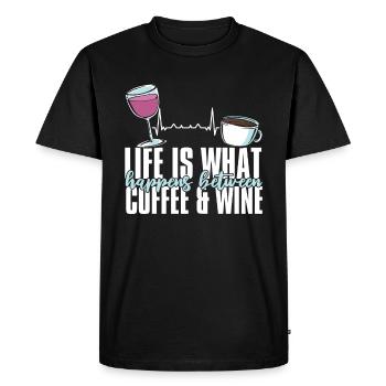 Coffee Cafe Funny Coffee Wine - Men's Premium Organic T-Shirt - black - Front - Nico (187cm)