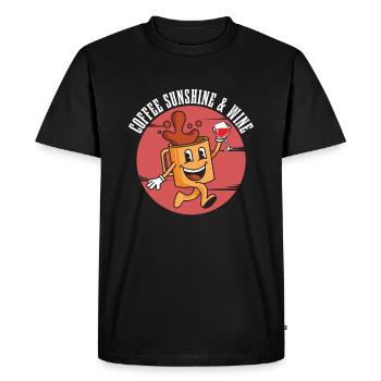 Coffee Cafe Coffee Wine - Men's Premium Organic T-Shirt - black - Front - Nico (187cm)